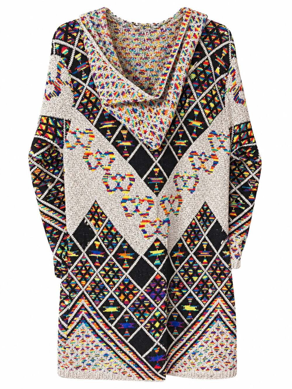 Anthropologie Northern Angel Cardigan Southwest Duster Hood Knit Sz S/M